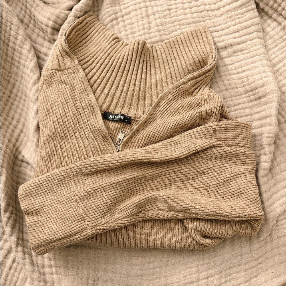 M BTFBM collared quarter zip sweater